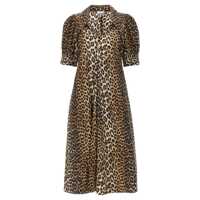 Rochii Ganni Animal Print Midi Dress Femei