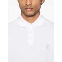 Tricouri Polo Brunello Cucinelli pentru Barbati - Tricouri Polo Brunello Cucinelli Brunello Cucinelli Logo Piqu Polo Shirt WHITE Barbati (BM 16642101) - B-mall.ro