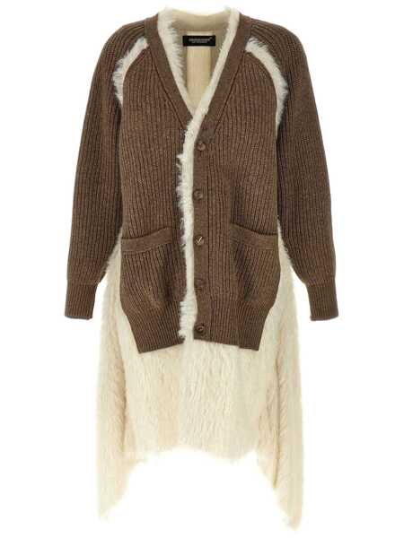 Pulovere UNDERCOVER Undercover Two-Material Cardigan BROWN Femei (BM 16644792) 1
