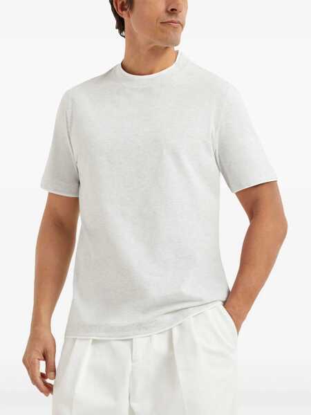 Tricouri Brunello Cucinelli Cotton T-Shirt PERLABIANCO OTTICO Barbati (BM 16645248) 3