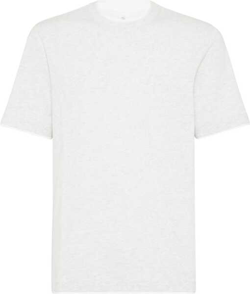 Tricouri Brunello Cucinelli Cotton T-Shirt PERLABIANCO OTTICO Barbati (BM 16645248) 1