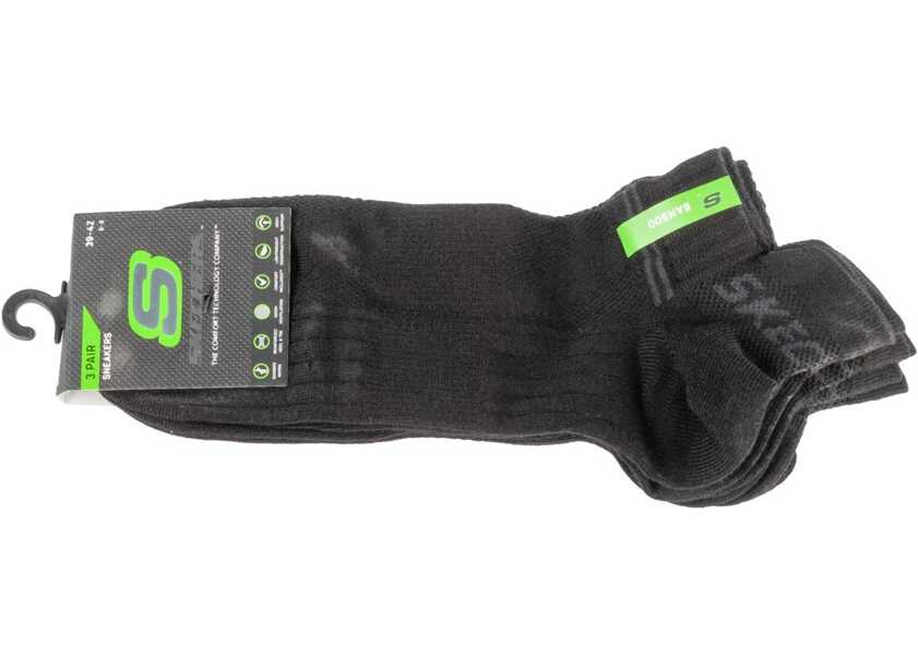Sosete SKECHERS 3PPK Bamboo Mesh Sneaker Socks Black Barbati (BM 16646010) 1