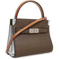 Genti de mana Tory Burch Dama - Genti de mana Tory Burch Small Bag Double Lee Radziwill Color-Block BROWN Femei (BM 16650882) - B-mall.ro