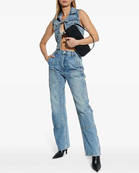 Veste costum Alexander Wang Cropped Vest With Bows And Crystals LIGHT BLUE Femei (BM 16651011) 2