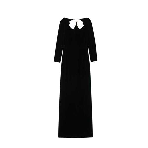 Rochii Saint Laurent Saint Laurent Velvet Long Dress Black Femei (BM 16651110) 1