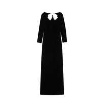 Rochii Saint Laurent Velvet Long Dress Femei