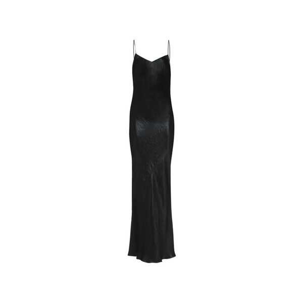 Rochii Saint Laurent Saint Laurent Satin Long Dress Black Femei (BM 16651113) 1