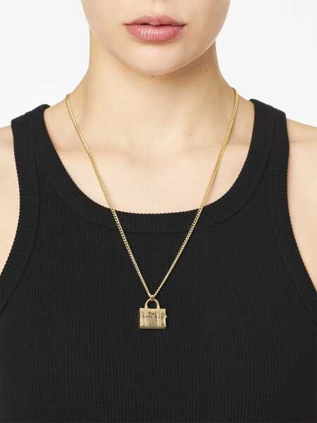 Bijuterii Marc Jacobs Marc Jacobs The Tote Bag Pendant Necklace LIGHT ANTIQUE GOLD Femei (BM 16652427) 2