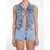 Alexander Wang Cropped Vest With Bows And Crystals BLUE