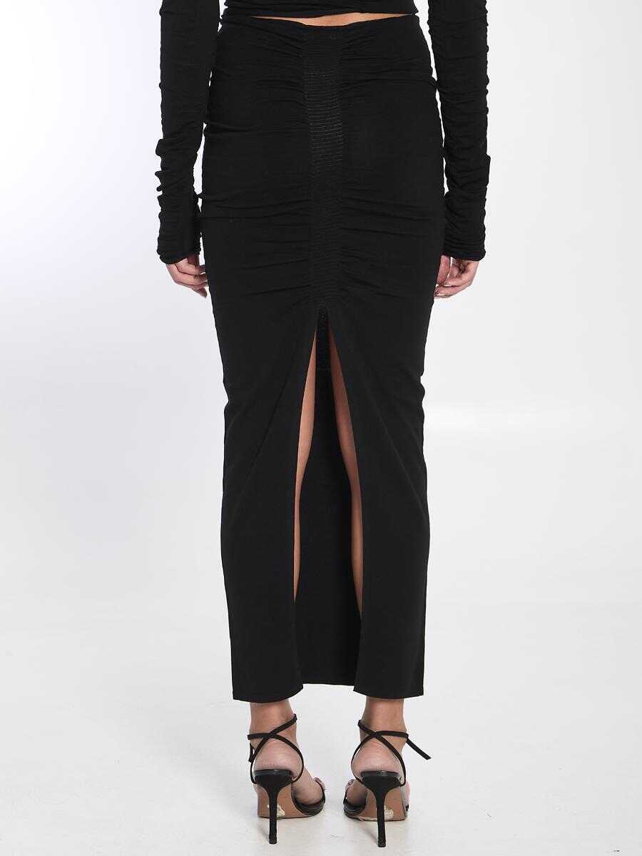 Fuste Alexander Wang Ruched Long Skirt Black Femei (BM 16652574) 4