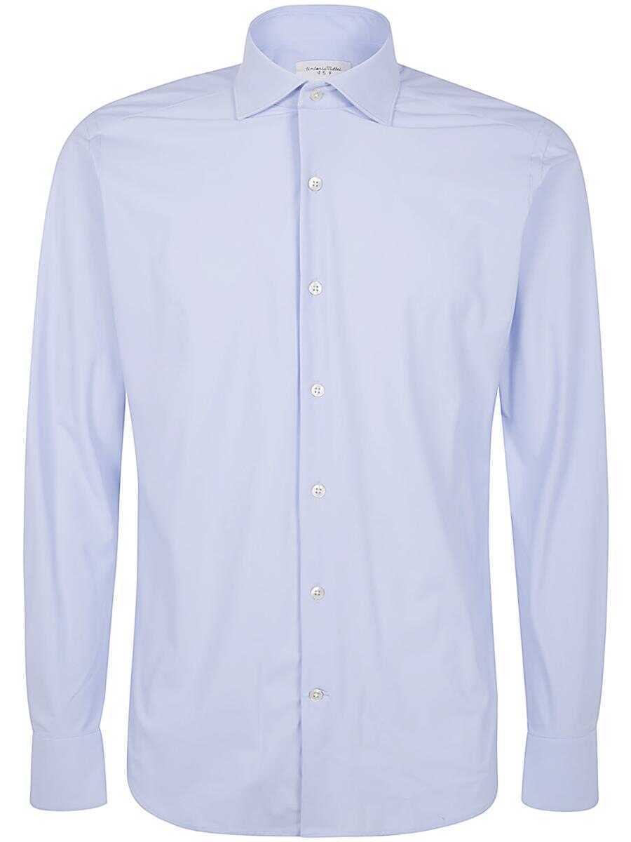 Camasi TINTORIA MATTEI Tintoria Mattei Bi Stretch Shirt Clothing BLUE Barbati (BM 16654884) 1
