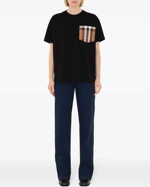Tricouri Burberry Archive Check pocket t-shirt BLACK Femei (BM 16656021) 2