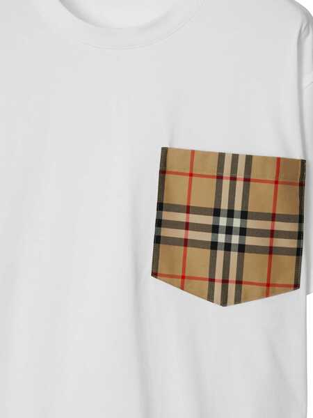 Tricouri Burberry Archive Check pocket t-shirt WHITE Femei (BM 16656024) 5
