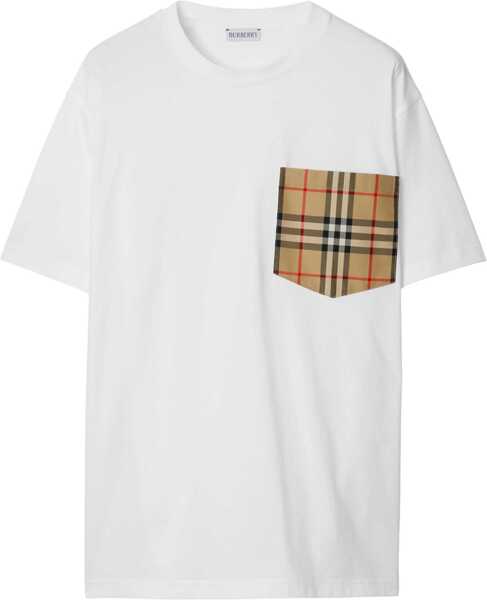 Tricouri Burberry Archive Check pocket t-shirt WHITE Femei (BM 16656024) 1