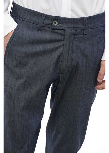 Pantaloni eleganti CORNELIANI Id Chambray Slim Fit Pants Blue Barbati (BM 16656618) 3