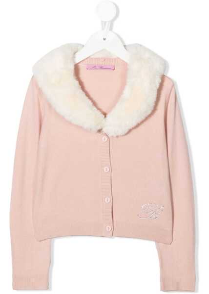 Pulovere casual Blumarine Cardiganl Faux Fur Collar PINK Fete (BM 16656744) 1