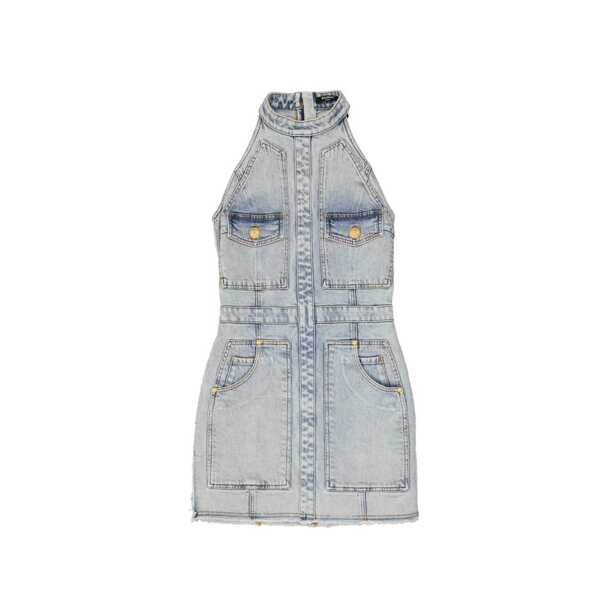 Rochii Balmain Balmain Denim Mini Dress Blue Femei (BM 16656966) 1