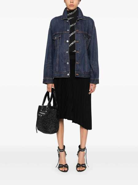 Jachete Balenciaga Balenciaga Hourglass Denim Jacket Blue Femei (BM 16657008) 2