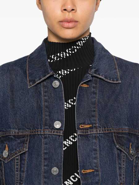 Jachete Balenciaga Balenciaga Hourglass Denim Jacket Blue Femei (BM 16657008) 5