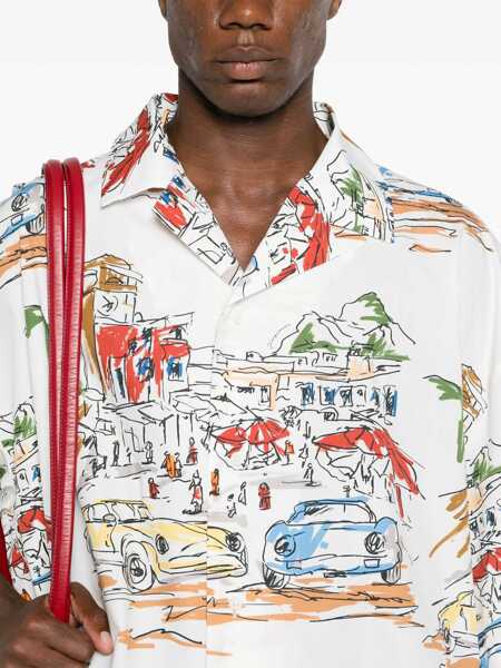 Camasi JACQUEMUS La Chemise Casaco Multicolor Bowling Shirt With Graphic Print In Cotton Man MULTICOLOR Barbati (BM 16658064) 5