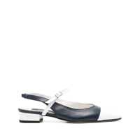Balerini 'Oceano' Blue Slingback Ballet Shoes With Contrasting Toe In Leather Woman Femei