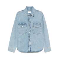 Camasi Light Blue Shirt With Classic Collar In Denim Man Barbati