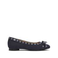 Balerini Blue Ballet Flats With Eyelet Details In Cotton Woman Femei