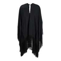 Esarfe Black Kaftan With V Neck And Scarf Detail In Viscose Blend Woman Femei