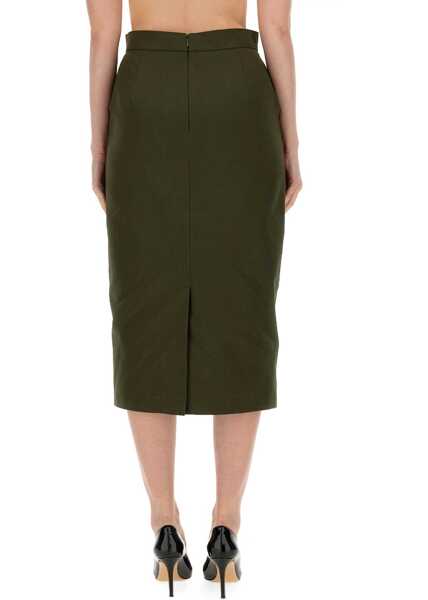Fuste casual Max Mara Cognac Skirt MILITARY GREEN Femei (BM 16665189) 3