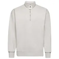 Pulovere Grey High Neck Sweatshirt With Zip Closure And Logo Embroidery In Cotton Man Barbati
