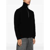 Pulovere JW Anderson pentru Barbati - Pulovere JW Anderson Black High Neck Sweater With Front Zip Closure And Logo Embroidery In Wool Man Black Barbati (BM 16684029) - B-mall.ro