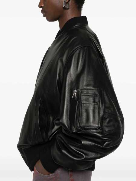 Bomber jacket THE ATTICO Leather Bomber Jacket BLACK Femei (BM 16688049) 5