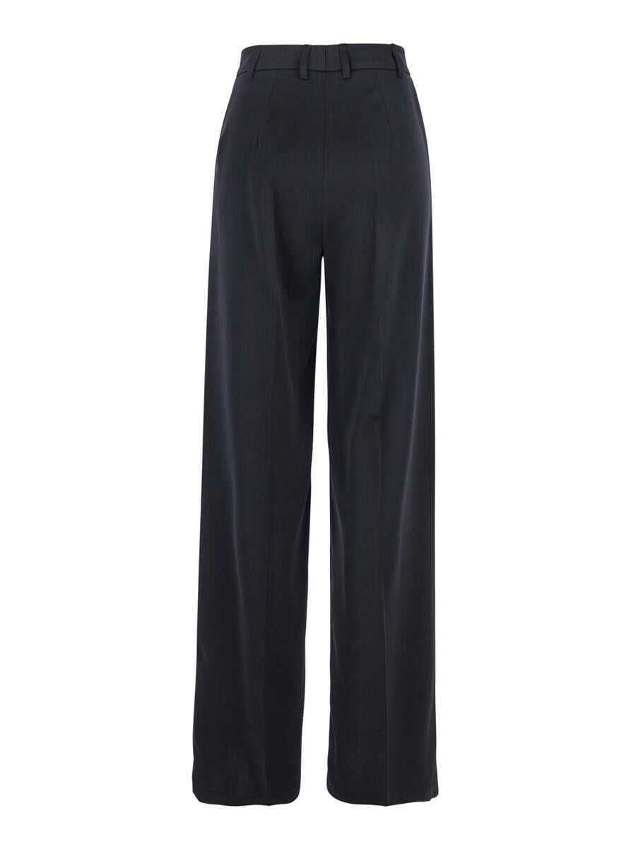 Pantaloni PLAIN Blue Tailored Pants In Satin Woman BLUE Femei (BM 16688310) 2