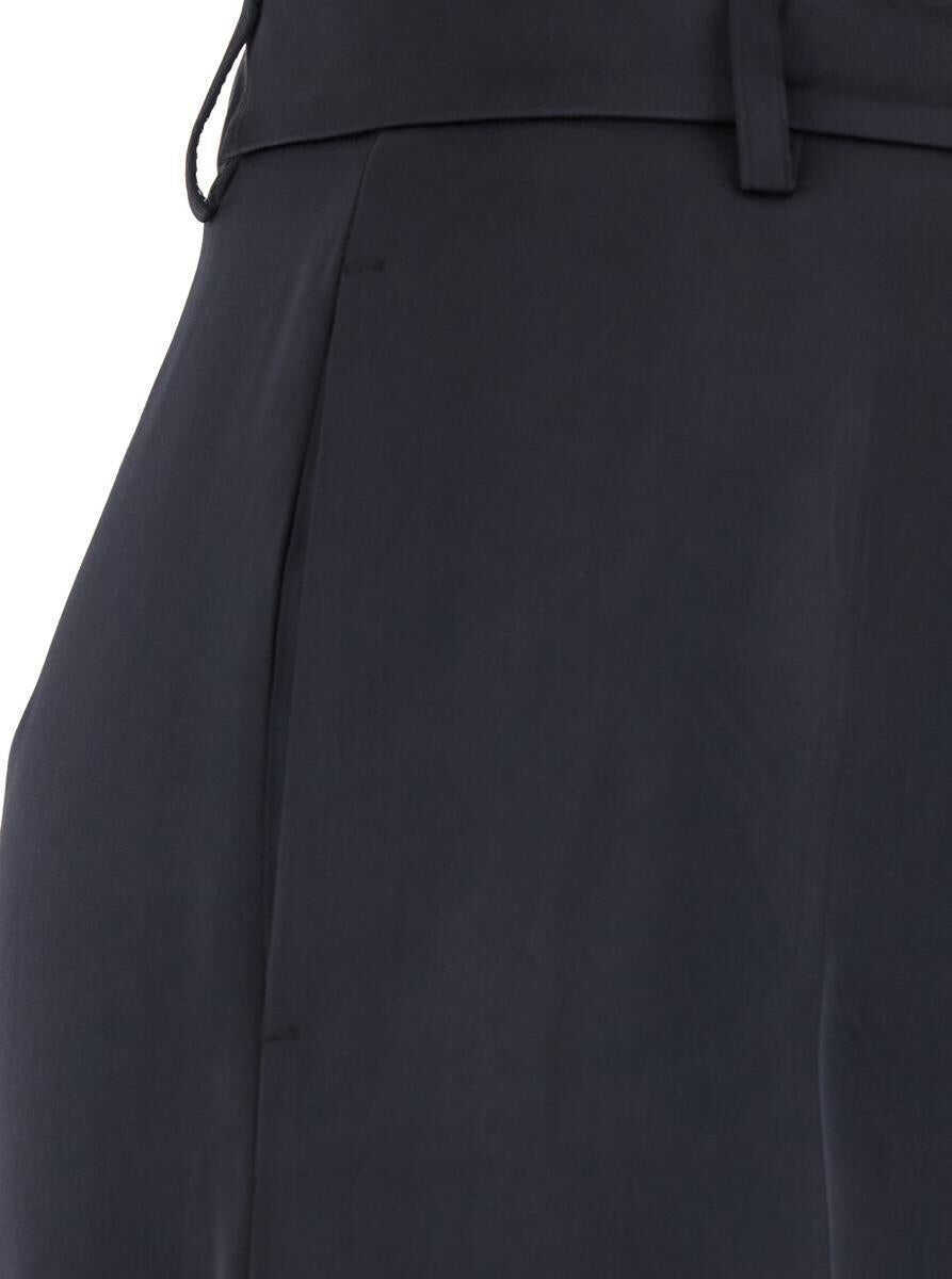 Pantaloni PLAIN Blue Tailored Pants In Satin Woman BLUE Femei (BM 16688310) 3