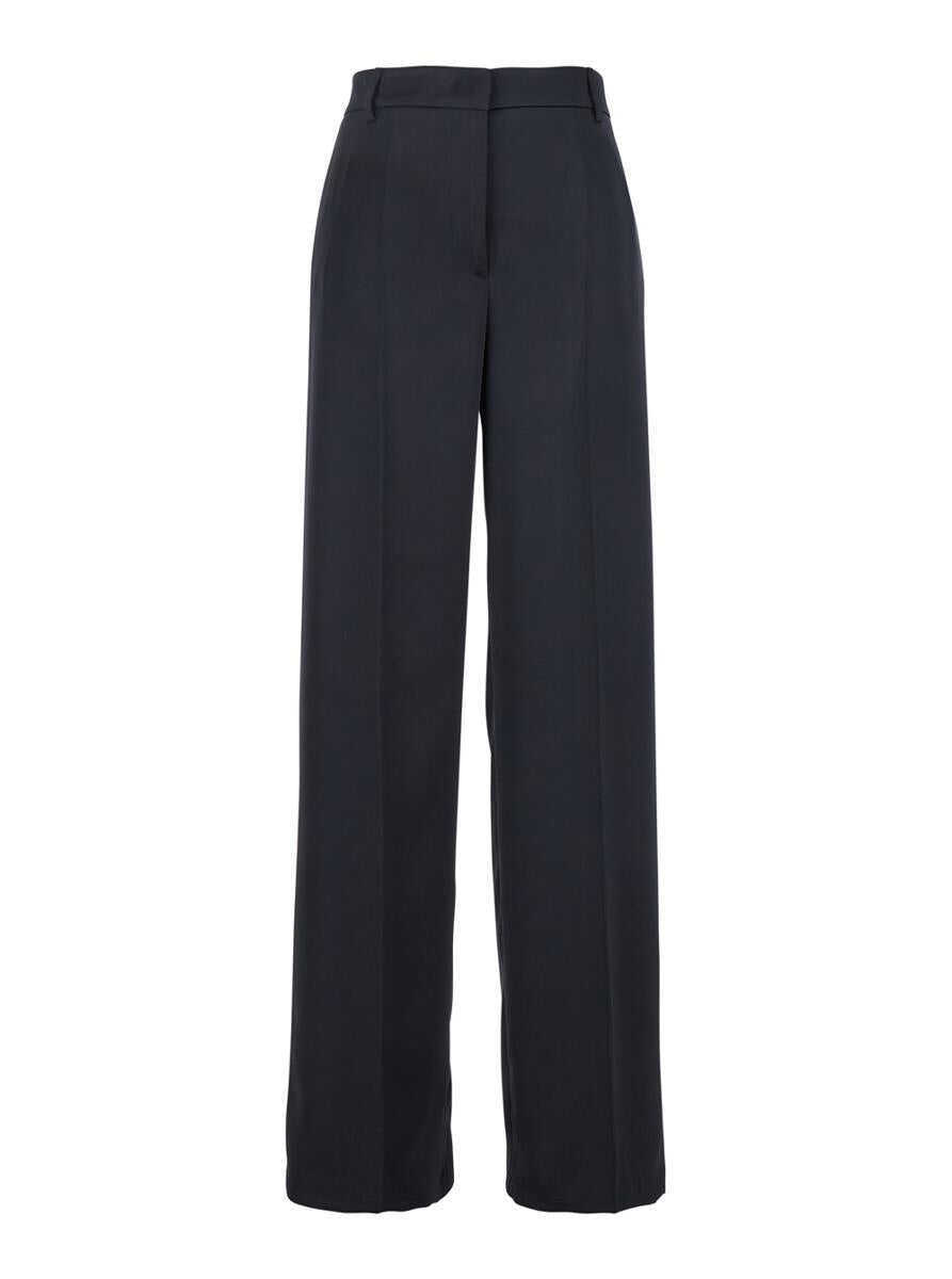 Pantaloni PLAIN Blue Tailored Pants In Satin Woman BLUE Femei (BM 16688310) 1