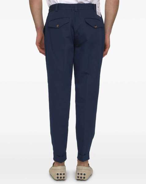 Pantaloni casual PT TORINO Cotton And Linen Trousers BLUE Barbati (BM 16690149) 4
