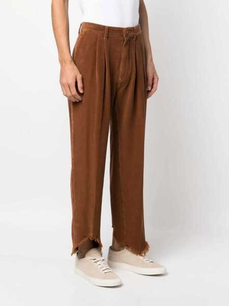 Pantaloni casual Incotex Cognac Velvet Trousers BROWN Barbati (BM 16690557) 3