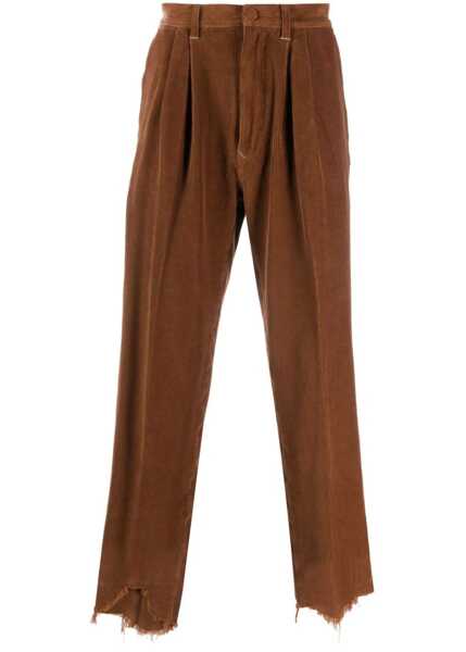 Pantaloni casual Incotex Cognac Velvet Trousers BROWN Barbati (BM 16690557) 1