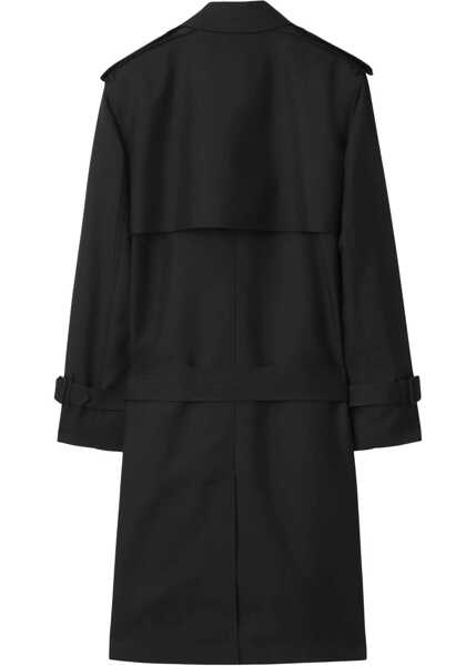 Paltoane Burberry Long Trench Coat In Silk Blend BLACK Barbati (BM 16690761) 2
