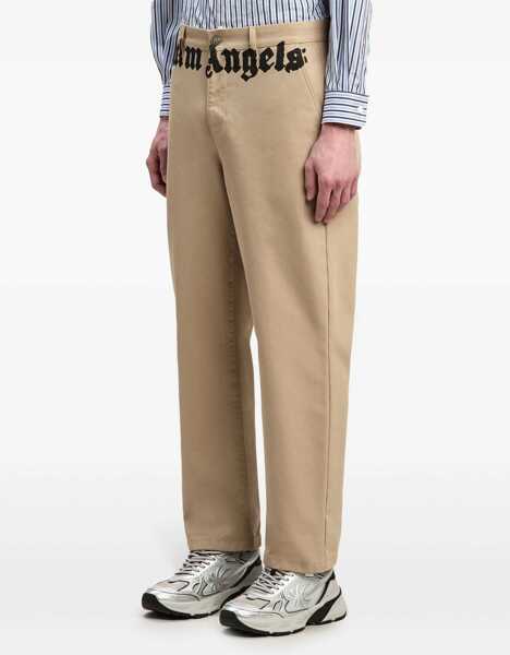 Pantaloni casual Palm Angels Chino Pants With Logo BEIGE Barbati (BM 16690788) 4