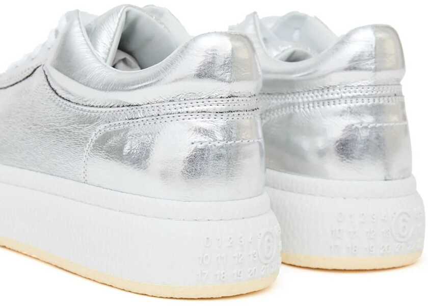 Sneakers Maison Margiela Mm6 Metallized Effect Low-Top Sneakers Silver Femei (BM 16691460) 2