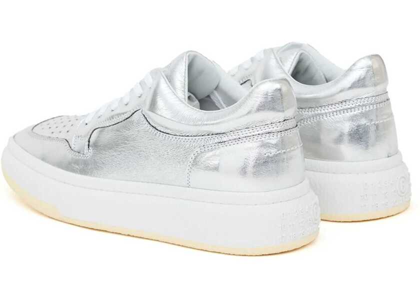 Sneakers Maison Margiela Mm6 Metallized Effect Low-Top Sneakers Silver Femei (BM 16691460) 3