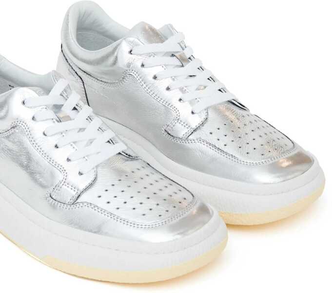 Sneakers Maison Margiela Mm6 Metallized Effect Low-Top Sneakers Silver Femei (BM 16691460) 4