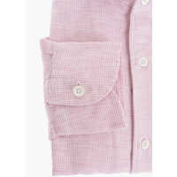 Camasi casual CORNELIANI pentru Barbati - Camasi casual CORNELIANI Id Micro Pin Checked Linen Blend Shirt Pink Barbati (BM 16692024) - B-mall.ro