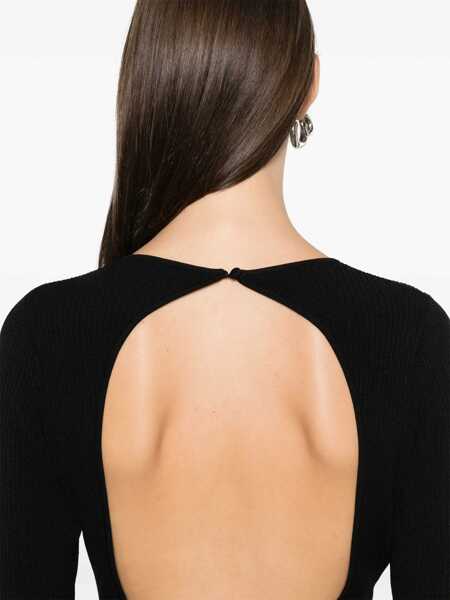 Rochii casual ROTATE Birger Christensen Knitted Mini Dress BLACK Femei (BM 16692120) 5