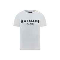 Tricouri Balmain Logo Organic Cotton T-Shirt Femei