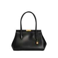 Genti de mana Dolce & Gabbana Black Leather Bag With Gold Charm Femei