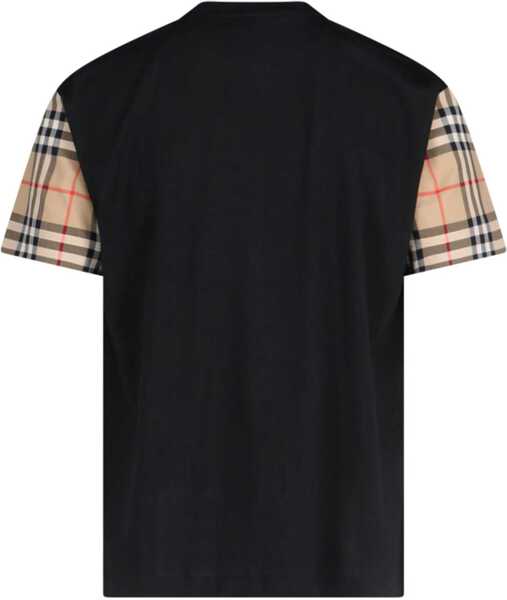 Tricouri Burberry Check Archive Sleeve T-shirt BLACK Femei (BM 16703763) 2