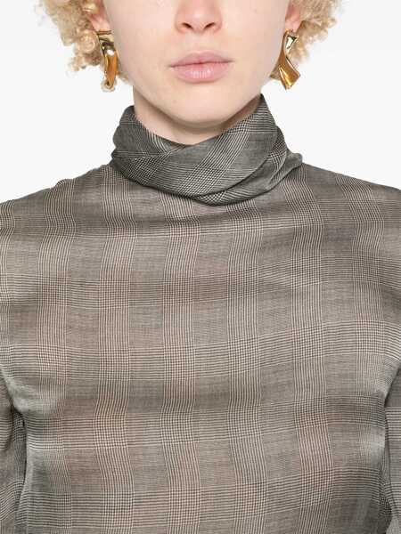 Bluze Saint Laurent Silk Charmeuse Turtleneck Blouse BLACK Femei (BM 16704681) 5