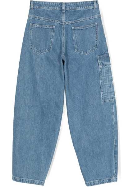 Pantaloni casual Fendi Washed Denim Pants BLUE Fete (BM 16704774) 2